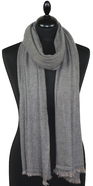 Slate Grey Cashmere & Wool Shawl