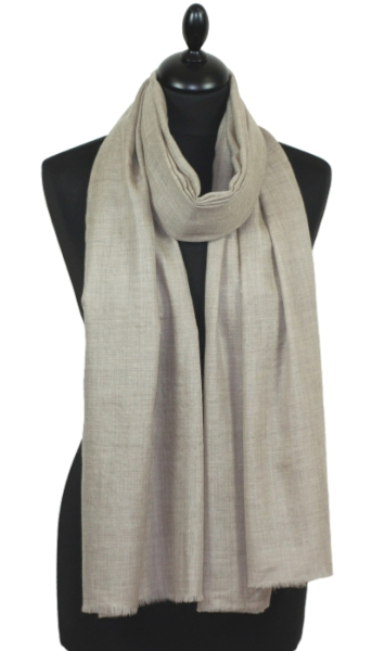 Pashmina gris beige naturel