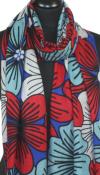 Écharpe Cachemire Bleu-Rouge-Noir