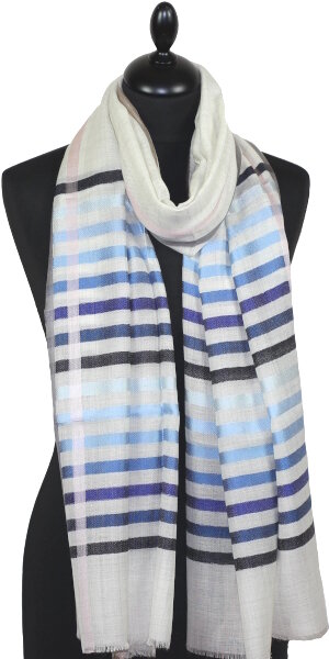 Ecru-Ivory Wool & Silk Scarf