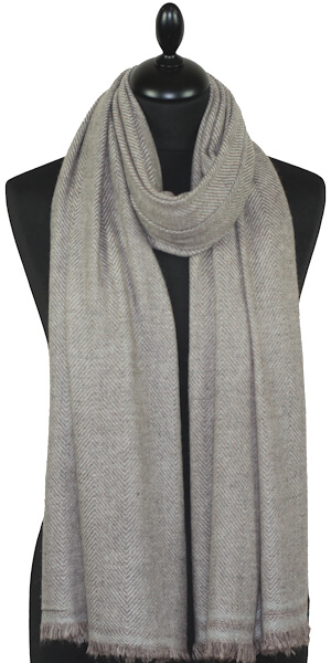 Étole laine et cachemire Brun Rosé