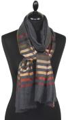 Étole en Laine et Soie Gris Anthracite