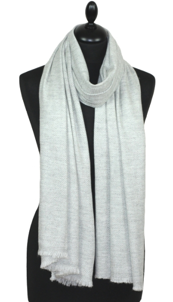 Étole laine et cachemire gris clair