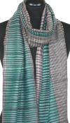 Pashmina 100% Cachemire Noir-Aubergine-Vert