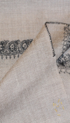 Pashmina beige gris brodé main