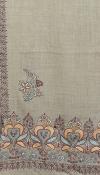 Pashmina Beige-Gris Brodé à la Main