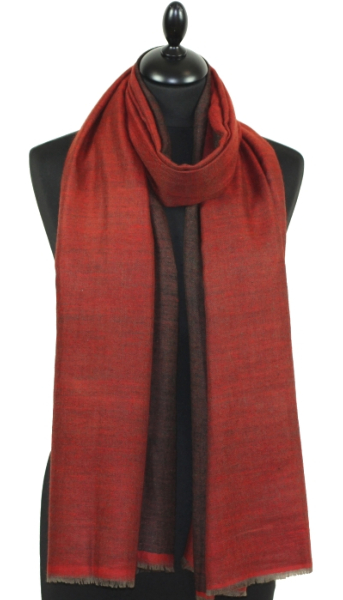 Pashmina bicolore rouge-noir