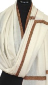 Pashmina ivoire brodé main
