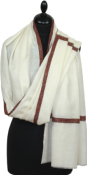 Pashmina ivoire brodé main
