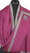 Pashmina Fuchsia Brodé à la Main