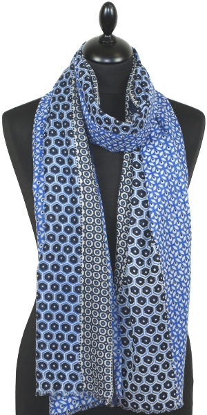 Écharpe Cachemire marine-bleu-noir