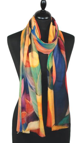 Amber Flowers Cashmere Scarf