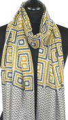 Écharpe Cachemire moutarde-beige-gris