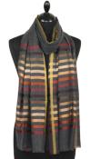 Étole en Laine et Soie Gris Anthracite