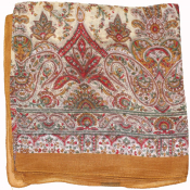 Foulard carré en soie camel