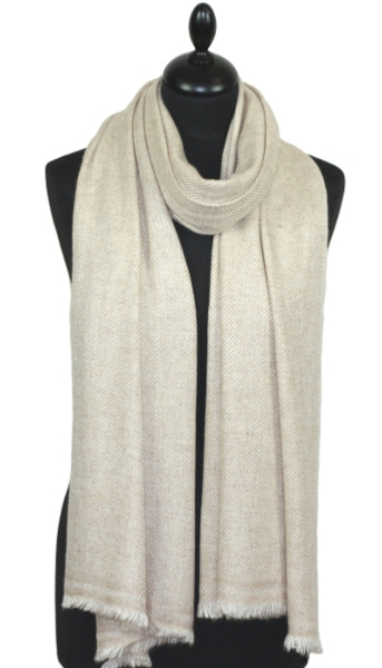 Étole cachemire beige doré