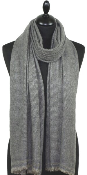 Étole Laine et Cachemire Gris Ardoise