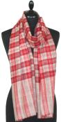 Pashmina 100% Cachemire Rouge-Écru