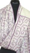 Pashmina Ivoire & Violette Brodé à la Main
