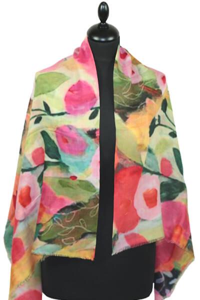 Carré en Laine Jardin des Rêves