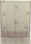 Pashmina Beige-Gris Brodé à la Main