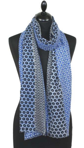 Écharpe Cachemire marine-bleu-noir