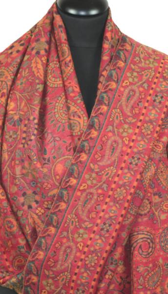 Red Cashmere Floral Kani Shawl