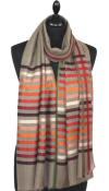 Étole Laine et Soie beige gris