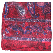 Foulard carré en soie rouge