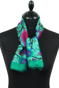Foulard carré en soie vert