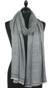 Étole laine et cachemire gris bleuté