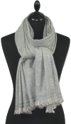 Étole laine et cachemire gris perle