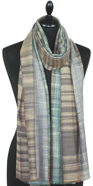 Grey-Beige-Green Pashmina