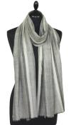 Pashmina 100% Cachemire Gris-Écru