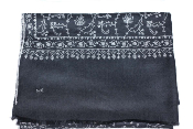 Pashmina noir brodé main