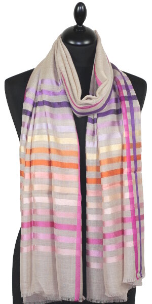 Beige Wool & Silk Scarf