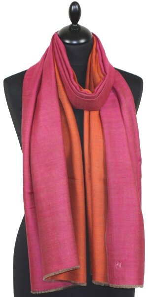 Pashmina Bicolore Fuchsia-Orange