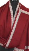 Pashmina bordeaux brodé main