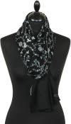 Pashmina noir brodé main