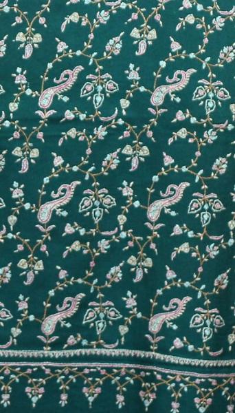 Imperial Green Embroidered Pashmina