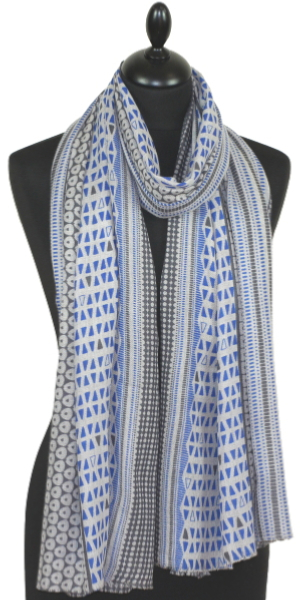 Écharpe Cachemire gris-bleu jean