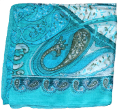 Foulard carré en soie bleu lagon