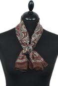 Foulard carré en soie marron