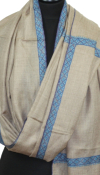 Pashmina beige gris brodé main