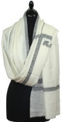 Pashmina ivoire brodé main