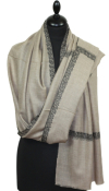 Pashmina beige gris brodé main
