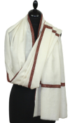 Pashmina ivoire brodé main