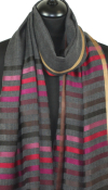 Étole Laine et Soie gris anthracite