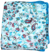 Foulard carré en soie turquoise