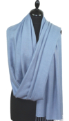 Pashmina Gris Bleuté - Étole Cachemire Soie